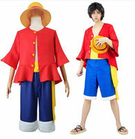Gran oferta, disfraz de anime para juegos de rol, traje clásico con sombrero rojo para adultos y niños, fiesta de Carnaval de Halloween