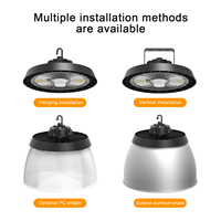 Projecteur LED UFO à haute luminosité 150 lm/W IP65 IK08 100W 150W 200W, CCT réglable, capteur de puissance, éclairage industriel pour entrepôt