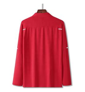 เสื้อยืดแขนยาวมีซิปสำหรับผู้ชายเสื้อยืดโพลีเอสเตอร์แห้งเร็วสำหรับกีฬาวิ่งเทนนิสดีไซน์ใหม่ - Product Image 6