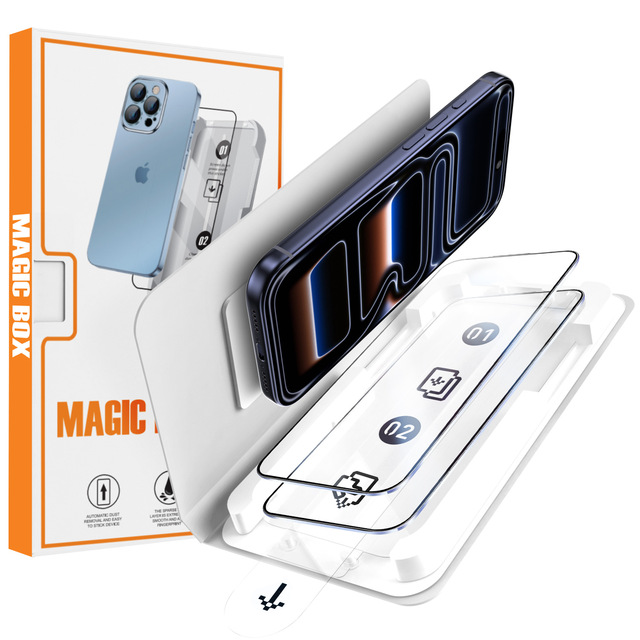 Magic Box Screen Protector Installation Kit for 16/17/18 Pro Max 9H Tempered Glass Full Coverage Waterproof Mobile Phone