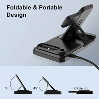 Support de chargeur sans fil pliable intelligent Schitec 3 en 1 Station de charge rapide 10W pour iPhone AirPods IWatch Port USB utilisation des écouteurs
