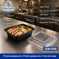 Boîte à lunch carrée jetable en PP pour restaurant à emporter, compatible micro-ondes, personnalisable, conteneur alimentaire en plastique pour livraison de repas