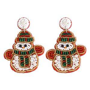 Europeu Americano Natal Série Handmade Arroz Beads Pérola Gota Cross-Border Venda Quente Papai Noel Stud Estilo Borboleta - Product Image 1