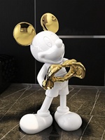 Statue de personnage de dessin animé moderne Mickey, peinture artistique en résine, décoration de la maison, salon, grande sculpture, ornement