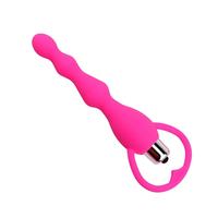 Plug anal vibrant pour hommes, perles en silicone, tige vibrante, 100% étanche IPX7, ABS+silicone respectueux de la peau, 17*5.9cm, jouets sexuels anaux