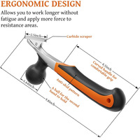 Grattoir à peinture en carbure robuste de 2,5 pouces avec poignée ergonomique à double prise pour le bois, le décapage des revêtements de sol et la préparation des surfaces