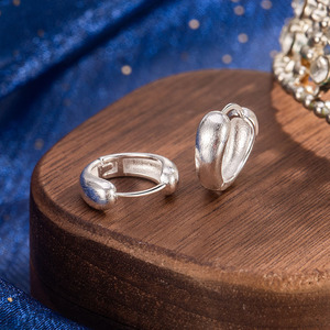 Aretes largos de plata de ley 925 con moissanita para mujer, aretes de aro de plata de ley 925 - Product Image 1