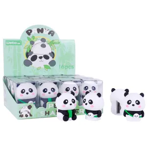 Criativo dos desenhos animados apontador pequeno bonito Panda forma crianças estudante papelaria apontador de lápis para crianças