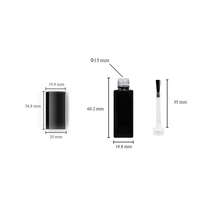 Flacon en verre vide de 8 ml pour gloss à lèvres, avec pinceau applicateur carré pour nail art, idéal pour marque privée