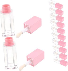 Fast Delivery Plastic Lip Gloss Tube with Brush LED Light & Mirror <b>Customized</b> Logo Pink 7ml Capacity - Product Image 1