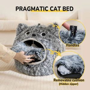 Échantillon Gratuit Lit pour Chat, Lits pour Chats d'Intérieur Lavables, Niche Chaude et Mignonne pour Chat, Grande Niche pour Chat et Chien, Lit pour Chat Douillet en Peluche avec Capuche - Product Image 5