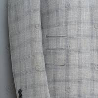 Produsen Cina abu-abu muda pria bisnis potongan Blazer polos potongan mewah kualitas tinggi setelan untuk pria