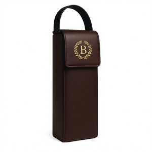 Bolso de Mano y Estuche de Cuero para Vino con Diseño Francés, Estampado en Relieve, de Lujo Premium WP-0006 Hecho en India por ZF Global Export - Product Image 2