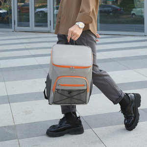 Insulated Cooler <b>Backpack</b> <b>Large</b> Capacity For Wine Picnic Camping Outdoor Travel Water Resistant Oxford Cloth Gray Blue Orange - Product Image 3