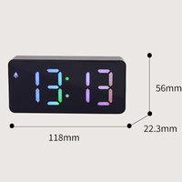 Reloj Despertador Inteligente Electrónico Minimalista Moderno, Control por Voz, Sensor de Luz, Modo Nocturno, Espejo LED Digital para Dormitorio
