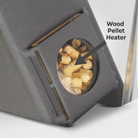 Chauffage au granulés de bois portable professionnel moderne en acier inoxydable - Chauffage rapide durable, caractéristiques de sécurité pour les jardins et le camping