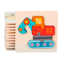 Mini puzzle 3D en bois pour enfants, jeux de société éducatifs, jouets d'apprentissage cognitif pour les tout-petits, garçons et filles
