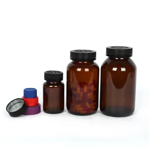 Lege 60Ml 100Ml 120Ml 150Ml 200Ml 250Ml Kind Slip Glazen Pot Capsule Flessen Gezondheid zorg Supplement Pil Jar Fles