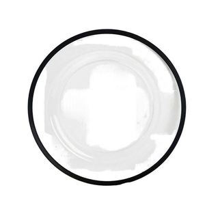 Assiette à fruits transparente en plastique écologique de style européen moderne et luxueux, avec motif végétal et bord doré - Product Image 1