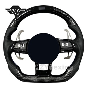 Volante Deportivo de Fibra de Carbono Forjado con LED para VW MK7 MK6 <span class=keywords><strong>GOLF</strong></span> 7 <span class=keywords><strong>GOLF</strong></span> 6 R Sportsvan Touran <span class=keywords><strong>Mk2</strong></span> Teramont Tiguan <span class=keywords><strong>Mk2</strong></span> - Product Image 1