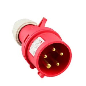 AC Power Socket With Fuse Electrical Waterproof Industrial Plug And Socket IP 44 3 Pin 4 Pin 5 Pin Industrial Socket Plug