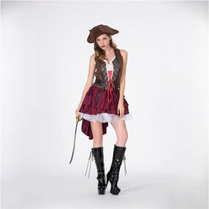 레이디 카니발 할로윈 해적 엘리자베스 코스튬 캡틴 헌트리스 클럽웨어 플레이 슈트 화려한 파티 TV & 영화 코스프레 드레스 - Product Image 4