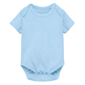 Romper Bayi Pendek Lengan Pendek untuk Bayi Baru Lahir, Rajutan Katun, Kancing Tekan, ODM, Unisex, Lembut, Lucu, Jumpsuit Musim Panas - Product Image 3