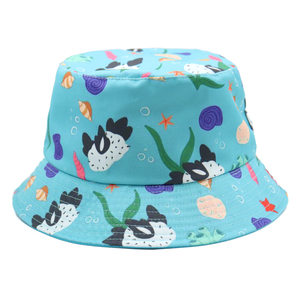 Chapeau de soleil pliable à large bord bleu, protection solaire, séchage rapide, réversible, avec broderie personnalisée, faible MOQ, vente en gros - Product Image 4