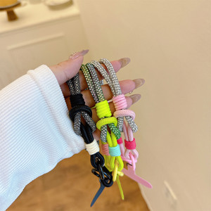 Bracelet de poignet de luxe pour téléphone, accessoires de luxe pour téléphone portable avec patch, cordons porte-clés, bracelet coloré, bijou de téléphone, cordelette porte-clés - Product Image 3