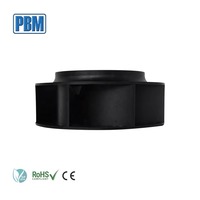 Ventilateur centrifuge autoportant à pales en plastique courbées vers l'arrière, moteur EC sans balais 24/48VDC, 190x68.5mm, protection IP44, garantie 2 ans, roulement à billes