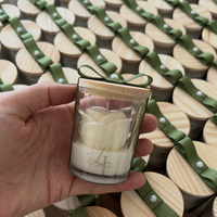 S-Größe Rosenduftkerze Weißweinrote Blumenförmige Kunst-Aromatherapiekerze mit Band für Firmengeschenke und kleine Geschenke
