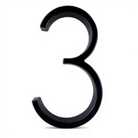 Plaque d'adresse 3D moderne en acrylique noir de 12 cm (5 pouces) pour extérieur, numéros de porte, lettres et numéros de maison, vente en gros
