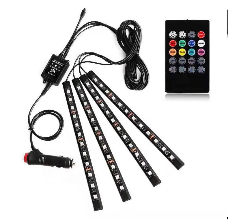 Salida de fábrica 5050 multi-color RGB de música y audio en atmósfera controlada coche LED Luz