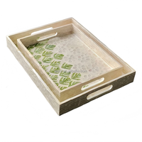Plateau en coquillage naturel avec motif décoratif brillant - Plateau à fruits, plateau de rangement pour la maison, plateau de rangement de bureau, plateau de haute qualité