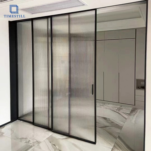 <span class=keywords><strong>Porte</strong></span> <span class=keywords><strong>coulissante</strong></span> en verre à 3 panneaux haut de gamme, 8 mm, sans cadre, pour intérieur, portes coulissantes pliantes en verre - Product Image 2