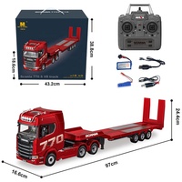 2026 Huina 1:18 Scania 770S Camión Tractor RC con Plataforma Plana 2.4GHz 19 Canales Control Remoto con Luces LED y Sonido RTR