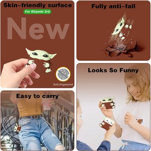 Cute 3D Lovely Unique Cartoon Yoda Baby Cover para Airpod <span class=keywords><strong>3</strong></span> Silicone Fun Funny Cool Design Cases para <span class=keywords><strong>Air</strong></span> Pods <span class=keywords><strong>3</strong></span> <span class=keywords><strong>2021</strong></span> - Product Image 3