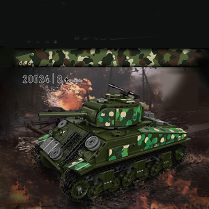 20024 <span class=keywords><strong>M4</strong></span> tanque medio Sherman tanque WW2 <span class=keywords><strong>arma</strong></span> equipo modelo niños niño ensamblar bloques de construcción juguete de plástico Juguetes - Product Image 2