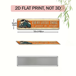 Pancarte en métal « Every Little Thing Is Gonna Be <span class=keywords><strong>Alright</strong></span> » style rétro Van Life, décoration murale pour camping-car, jardin ou patio - Product Image 2