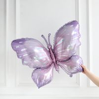 Set Dekorasi Ulang Tahun Kupu-kupu Ungu untuk Anak Perempuan, Spanduk Selamat Ulang Tahun, Balon Foil, Balon Latex, Konfeti untuk Perlengkapan Dekorasi Pesta