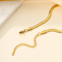 Chaîne de cheville fine et polie, non allergique, en acier inoxydable 316, plaqué or 18 carats, chaîne serpent pour dames
