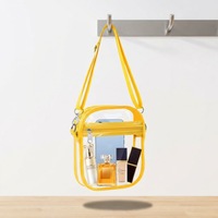 Sac à bandoulière transparent en gelée avec fermeture éclair, pochette de rangement portable pour cosmétiques, disponible en plusieurs couleurs pour les voyages quotidiens et les sorties à la plage