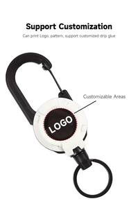 พวงกุญแจแบบยืดหดได้หัวล็อกนิรภัยแบบพกพา EDC ทำจากโลหะใช้แขวนได้อย่างรวดเร็วกลางแจ้งตั้งแคมป์เดินป่า - Product Image 2