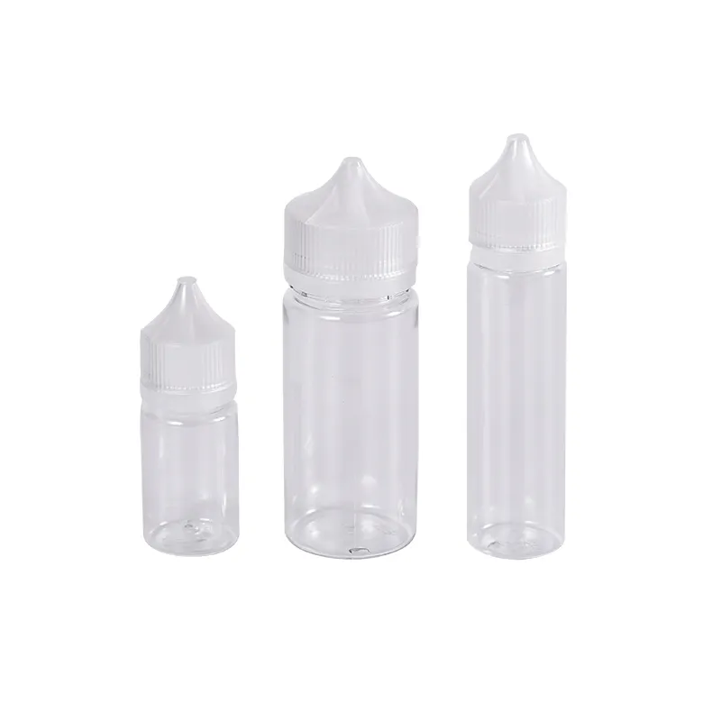 फैक्टरी प्रत्यक्ष उच्च गुणवत्ता वाले प्लास्टिक की बोतल 30ml/60ml/100ml के साथ पीईटी प्लास्टिक की बोतल छेड़छाड़ सबूत नोक टोपी
