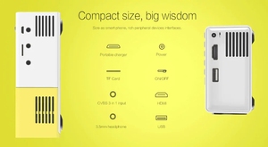 Flyin AK300 4K USB Full HD Rạp Chiếu Phim Rạp Hát Tại Nhà Trò Chơi Máy Chiếu Đa Phương Tiện Proyector <span class=keywords><strong>Mini</strong></span> Xách Tay <span class=keywords><strong>LED</strong></span> LCD Máy Chiếu Bỏ Túi - Product Image 5