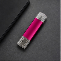Clé USB OTG 2-en-1 transparente à double capuchon avec logo personnalisé pour mobile