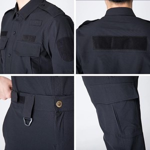 Otoño nuevo uniforme <span class=keywords><strong>de</strong></span> trabajo <span class=keywords><strong>de</strong></span> <span class=keywords><strong>seguridad</strong></span> conjunto <span class=keywords><strong>de</strong></span> manga corta uniforme <span class=keywords><strong>de</strong></span> entrenamiento negro Unisex poliéster/detección <span class=keywords><strong>de</strong></span> aguja <span class=keywords><strong>de</strong></span> algodón <span class=keywords><strong>para</strong></span> guardia - Product Image 3