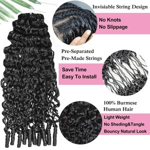 Extensions de <span class=keywords><strong>cheveux</strong></span> en crochet de qualité supérieure, design invisible, pré-bouclées, <span class=keywords><strong>cheveux</strong></span> humains birmans bouclés, plumes, pour femme - Product Image 6
