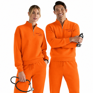Sweat-shirt de <span class=keywords><strong>cardiologue</strong></span> brodé, tissé, doublé, à col montant et fermeture éclair quart, pour laboratoire de cardiologie, hiver, automne, printemps - Product Image 6