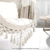 Chaise de tissage en corde de coton pliable en métal barre d'écartement intérieur extérieur jardin cour Super grande chaise hamac suspendue